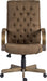 Teknik Warwick Executive Suede Effect Traditional Button Back Chair with matching driftwood wood effect arms and base. - image 2