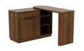Teknik Revolve Hideaway Desk in Walnut effect with stylish curved desktop storage drawer and shelves and smart space saving design - image 2