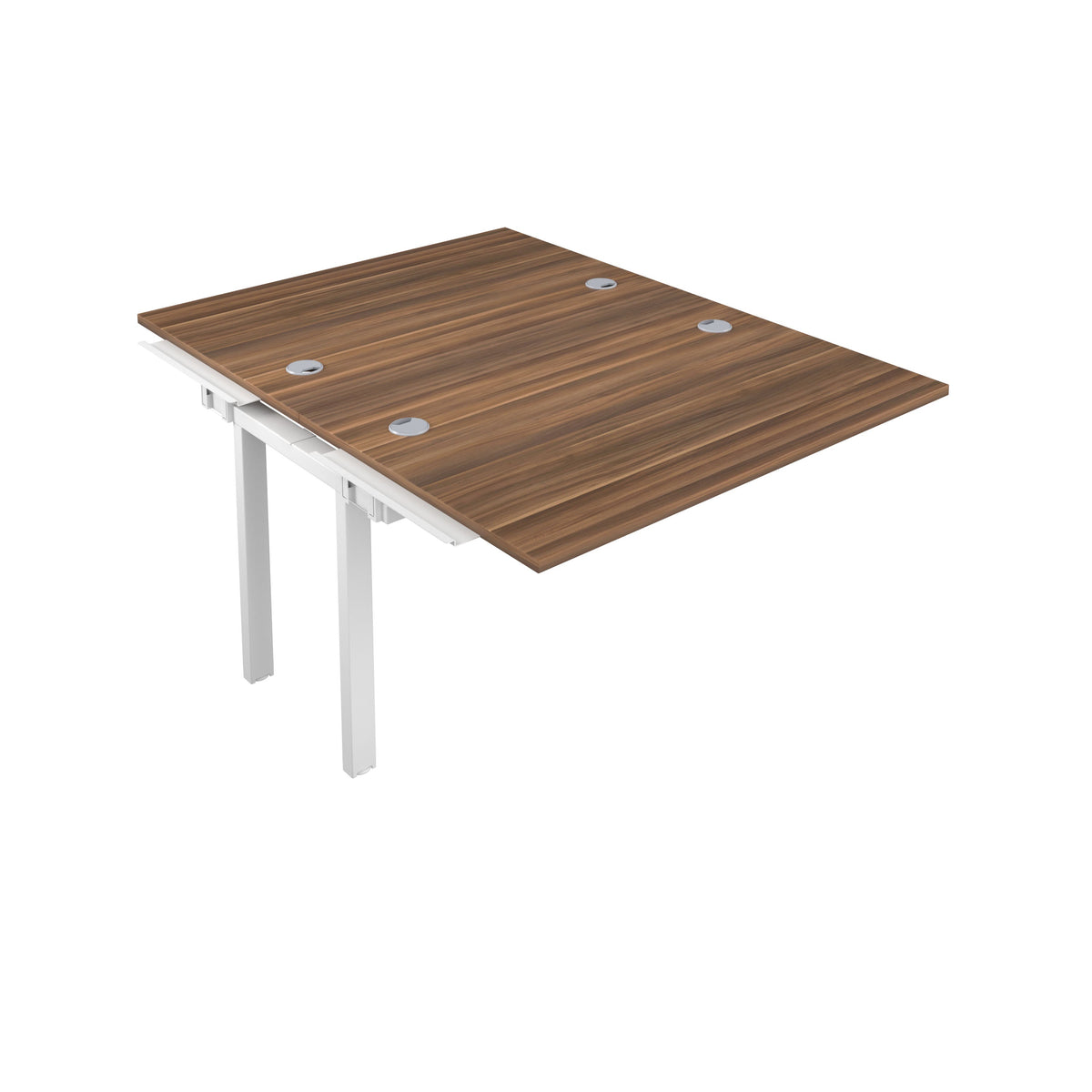 Telescopic 2 Person Walnut Bench Extension With Cable Port | UK Office ...