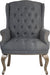 Teknik Chairman Guest Grey Fabric traditional button tufted luxury guest chair - image 2