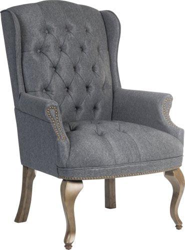 Teknik Chairman Guest Grey Fabric traditional button tufted luxury guest chair