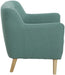 Teknik Skandi Armchair in ocean green fabric with button back and wooden feet - image 2