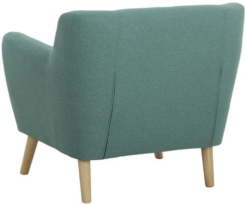 Teknik Skandi Armchair in ocean green fabric with button back and wooden feet - image 3