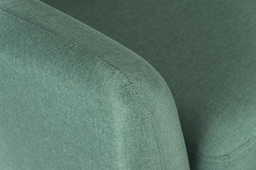 Teknik Skandi 3 seater sofa in ocean green fabric, button detailed back and wooden feet - image 3
