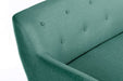 Teknik Skandi 3 seater sofa in ocean green fabric, button detailed back and wooden feet - image 5