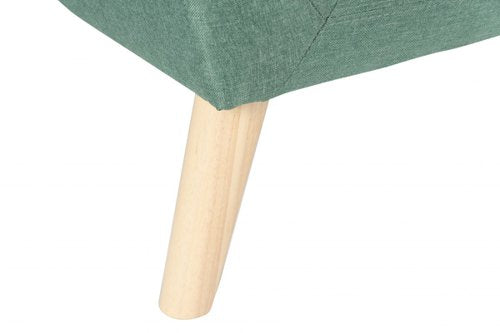 Teknik Skandi 3 seater sofa in ocean green fabric, button detailed back and wooden feet - image 6