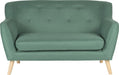 Teknik Skandi 2 seater sofa in ocean green fabric, button detailed back and wooden feet - image 2