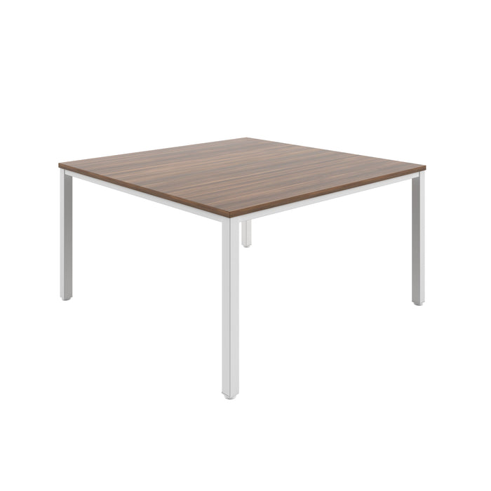 Fraction Infinity Meeting Table 140 X 140 Dark Walnut White Legs