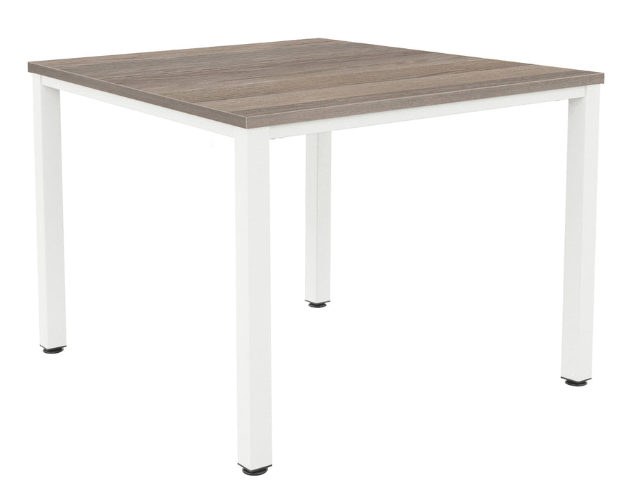 Fraction Infinity Meeting Table 140 X 140 Grey Oak White Legs