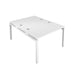 Telescopic Sliding 2 Person White Bench With Cable Port 1200 X 600 Silver