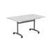 One Tilting Table With Silver Legs 1600 X 800 Grey Oak 