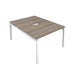 Telescopic Sliding 2 Person Grey Oak Bench With Cut Out 1200 X 600 Silver