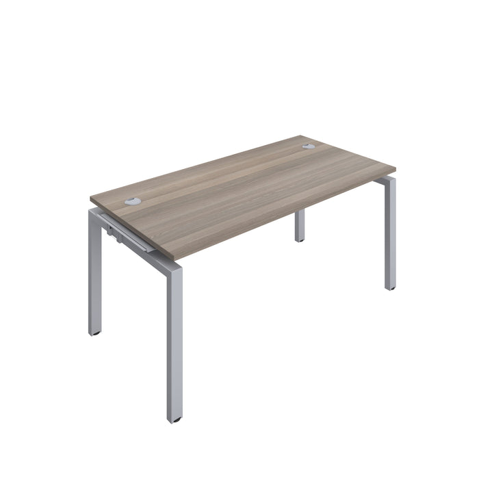 Telescopic Sliding 1 Person Grey Oak Bench Extension With Cable Port 1200 X 600 White