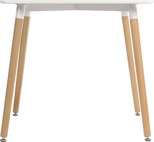 Teknik Skandi Square Table in White with wipe clean top, beech legs and easy self assembly - image 2