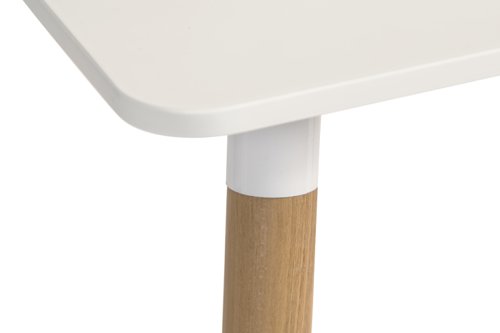 Teknik Skandi Square Table in White with wipe clean top, beech legs and easy self assembly - image 3