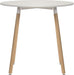 Teknik Skandi Round Table in White with wipe clean top, beech legs and easy self assembly