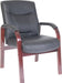 Teknik Kingston Black Visitor Bonded Leather Chair With Mahogany Effect Arm Frame