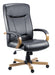 Teknik Kingston Black Executive Bonded Leather Chair With Light Oak Effect Arms and Five Star Base