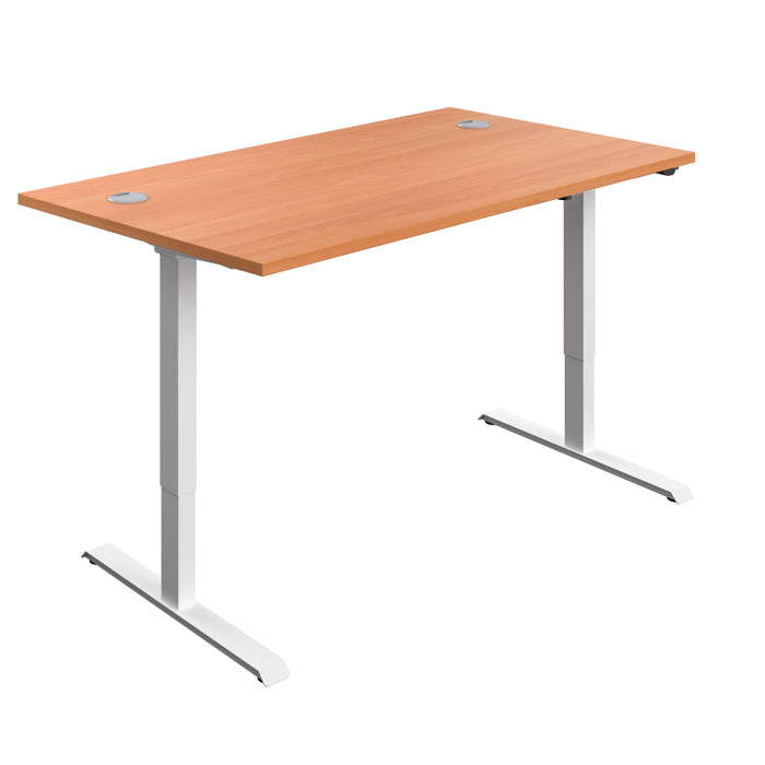 Economy Single Motor Sit Stand Desk (FSC) | 1200 X 800 | Beech/White