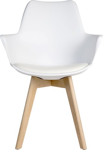 Teknik Pack of 2 Skandi Dining chair in white durable beech effect legs perfect for breakout and canteens (MOQ of 2 - priced individually) - image 2
