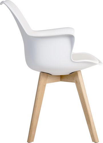 Teknik Pack of 2 Skandi Dining chair in white durable beech effect legs perfect for breakout and canteens (MOQ of 2 - priced individually) - image 3