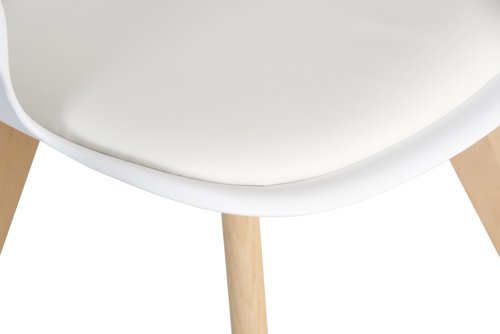 Teknik Pack of 2 Skandi Dining chair in white durable beech effect legs perfect for breakout and canteens (MOQ of 2 - priced individually) - image 4