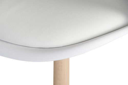 Teknik Pack of 2 Skandi Dining chair in white durable beech effect legs perfect for breakout and canteens (MOQ of 2 - priced individually) - image 8