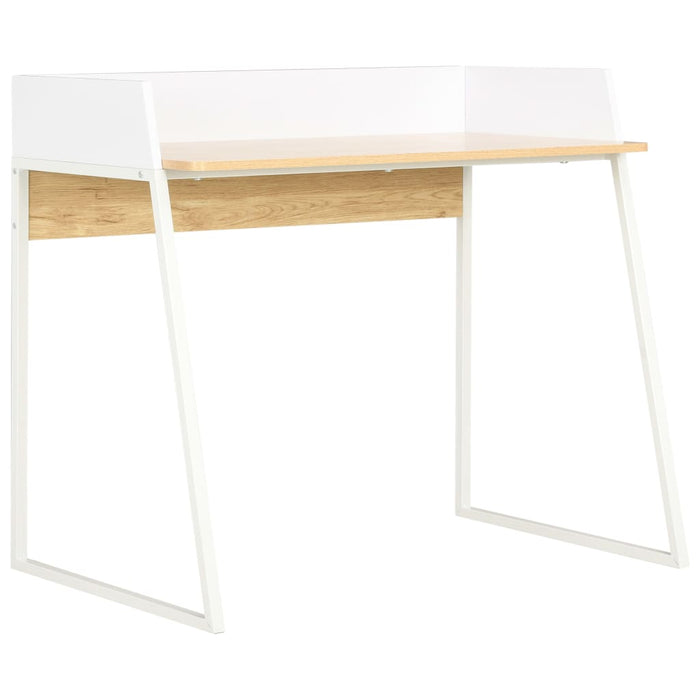 Desk White and Oak 90x60x88 cm