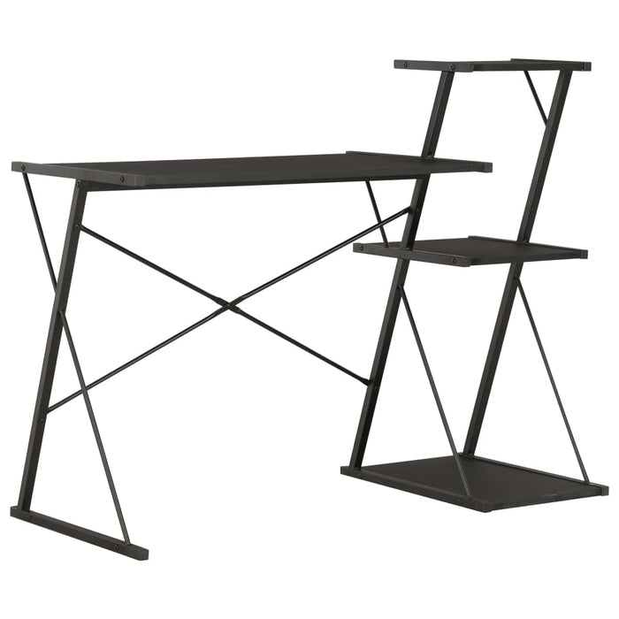 Desk with Shelf Black 116x50x93 cm