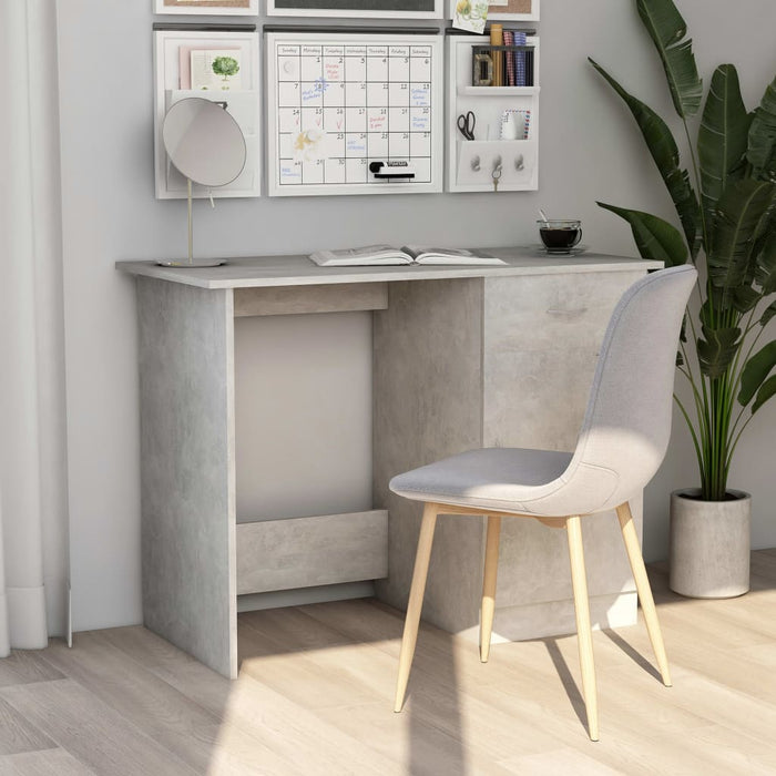 Desk Concrete Grey 100x50x76 cm Engineered Wood