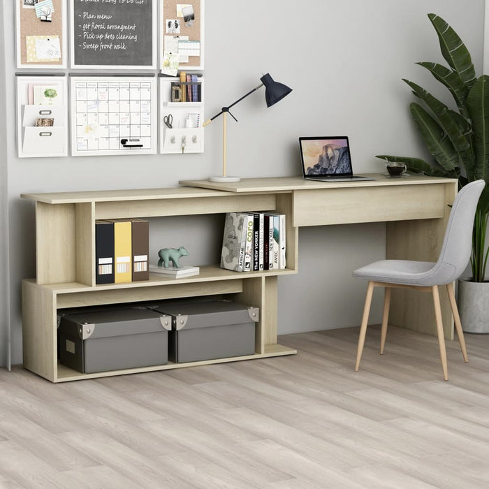 Corner Desk Sonoma Oak 200x50x76 cm Engineered Wood