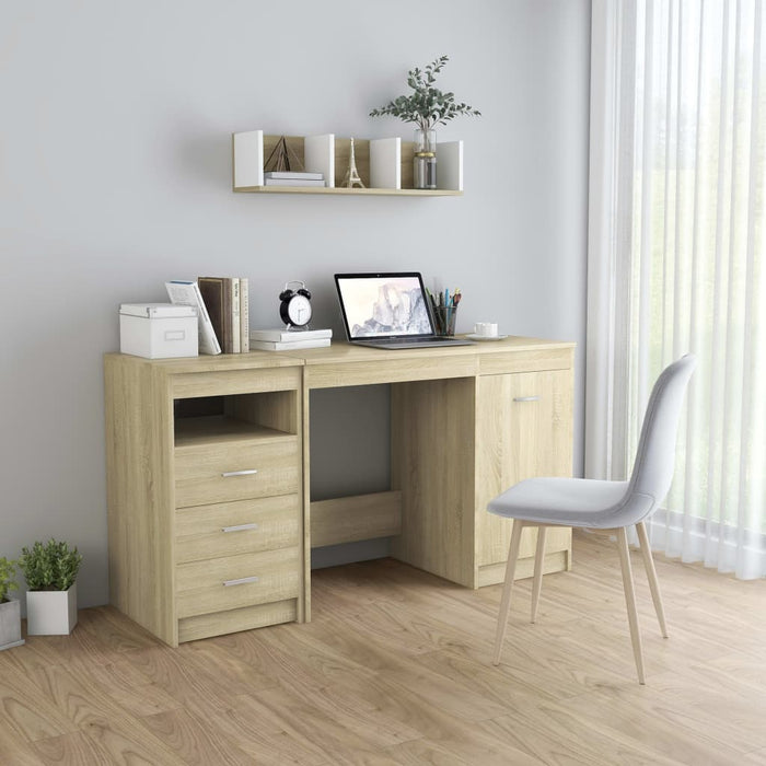 Desk Sonoma Oak 140x50x76 cm Engineered Wood (801799+801808)