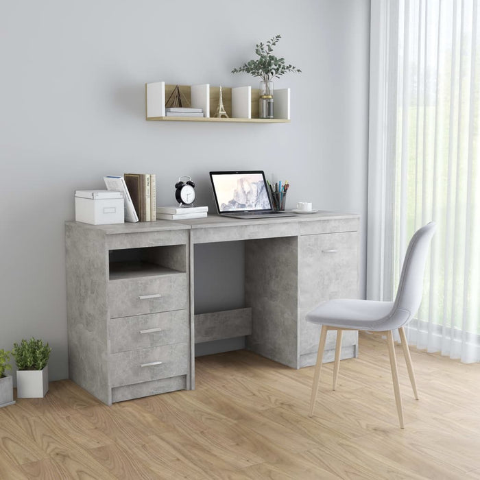 Desk Concrete Grey 140x50x76 cm Engineered Wood (801800+801809)