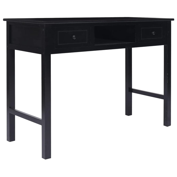 Desk Black 108x45x76 cm Solid Wood Paulownia