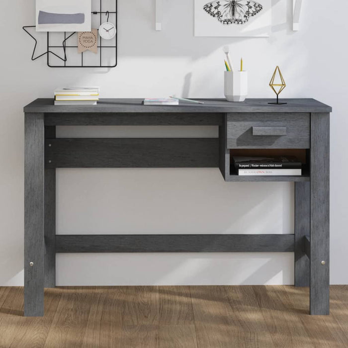 Desk "HAMAR" Dark Grey 110x40x75 cm Solid Wood Pine