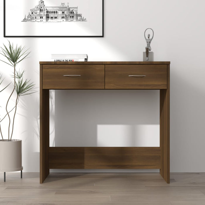 Desk Brown Oak 80x40x75 cm Engineered Wood