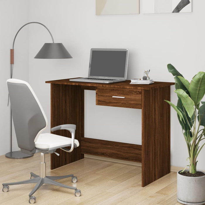 Desk Brown Oak 100x50x76 cm Engineered Wood