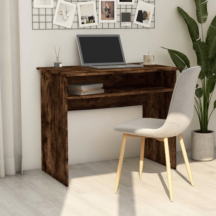 Desk Smoked Oak 90x50x74 cm Engineered Wood