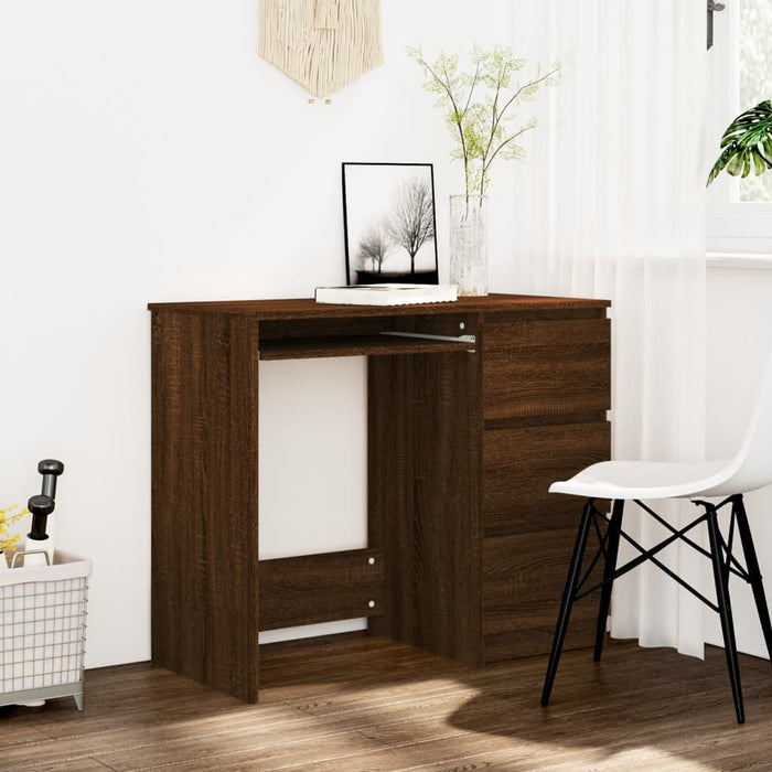 Desk Brown Oak 90x45x76 cm Engineered Wood