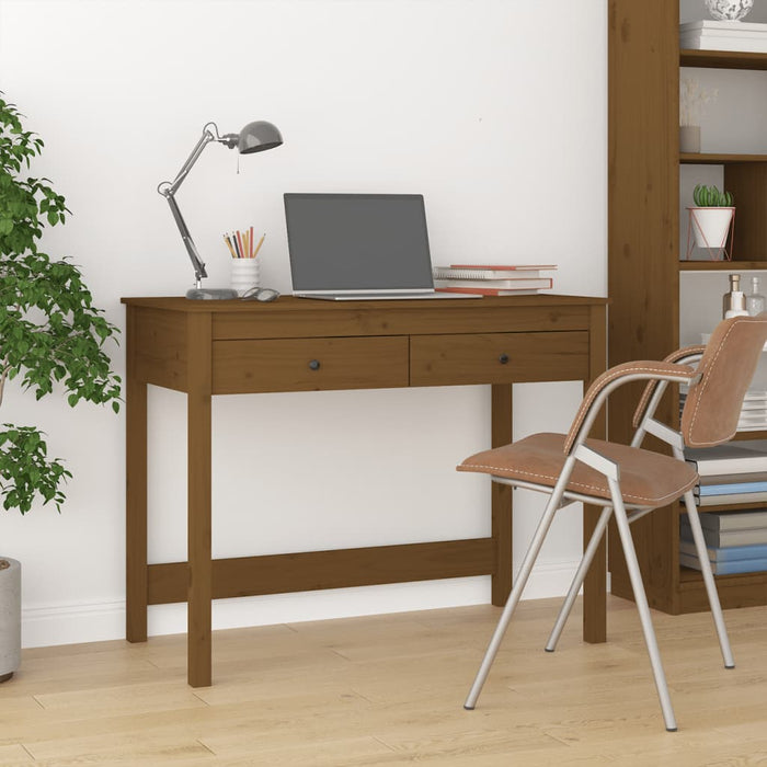 Desk with Drawers Honey Brown 100x50x78 cm Solid Wood Pine