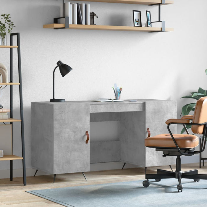 Desk Concrete Grey 140x50x75 cm Engineered Wood