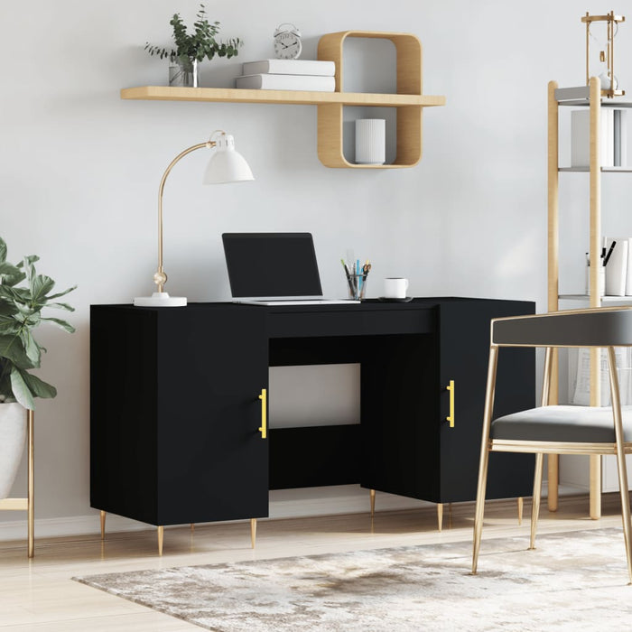 Desk Black 140x50x75 cm Engineered Wood