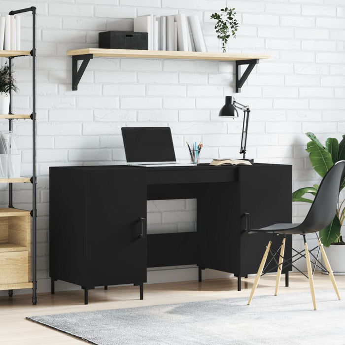 Desk Black 140x50x75 cm Engineered Wood