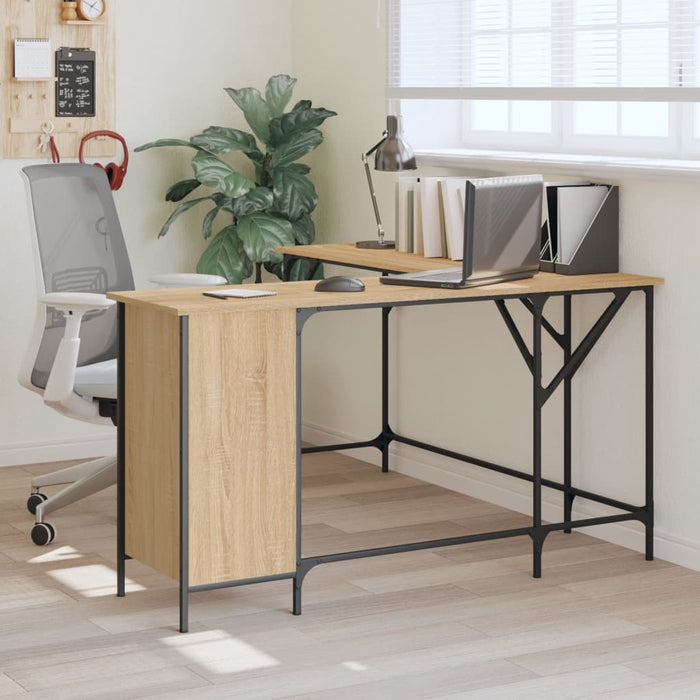 Desk Sonoma Oak 141x141x75 cm Engineered Wood