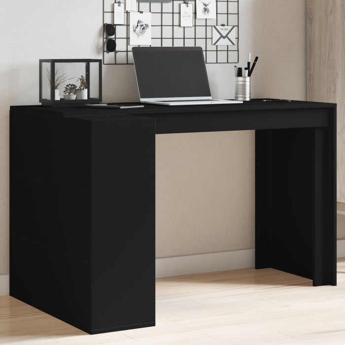 Office Desk Black 123,5x73,5x75 cm Engineered Wood