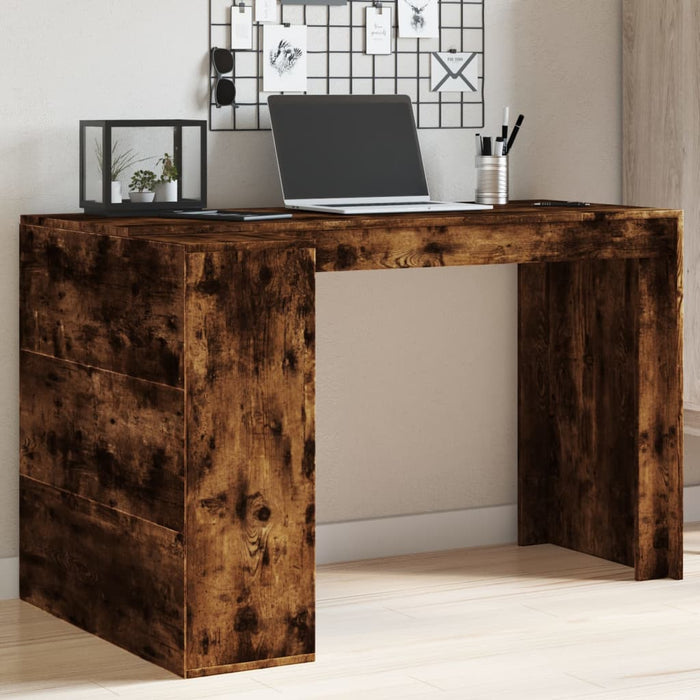 Office Desk Smoked Oak 123,5x73,5x75 cm Engineered Wood