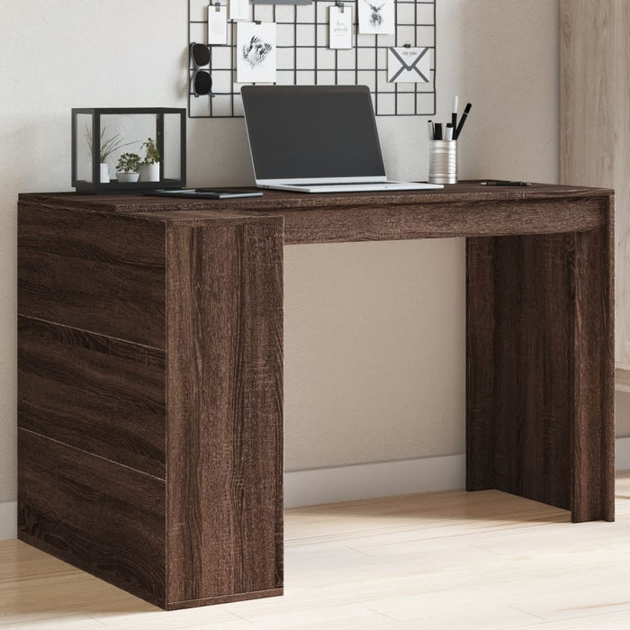 Office Desk Brown Oak 123,5x73,5x75 cm Engineered Wood