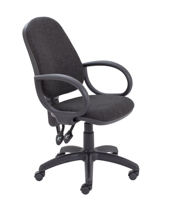 Calypso 2 High Back Operator Chair Charcoal Fixed Arms