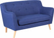 Teknik Skandi 2 seater sofa in Indigo Blue fabric, button detailed back and wooden feet. - image 2