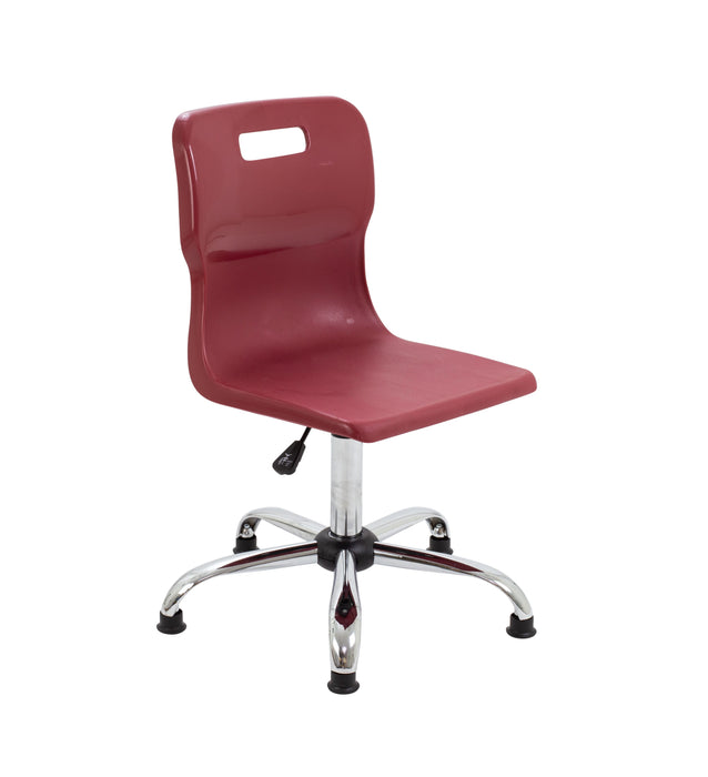 Titan Swivel Senior Chair Burgundy Glides